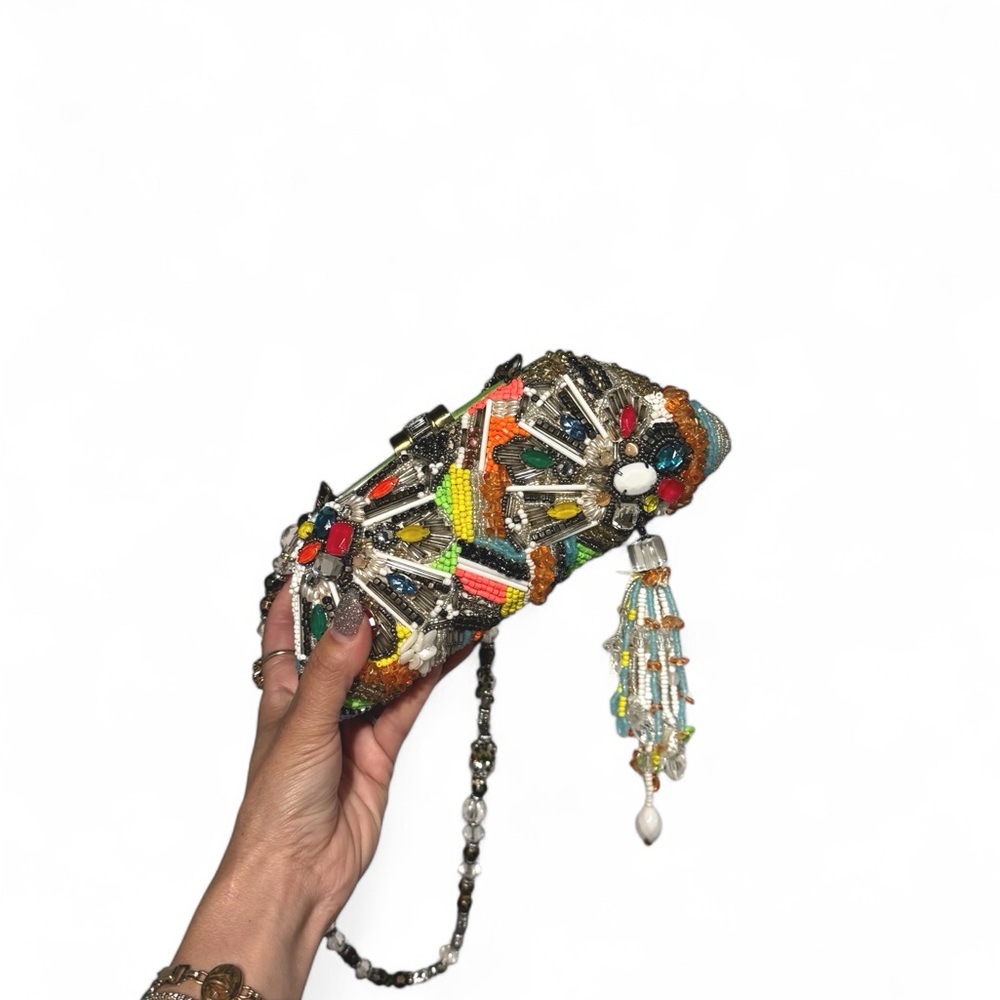 Mary Frances Neon Beaded Clutch